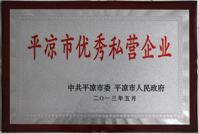 平涼市優(yōu)秀私營企業(yè)